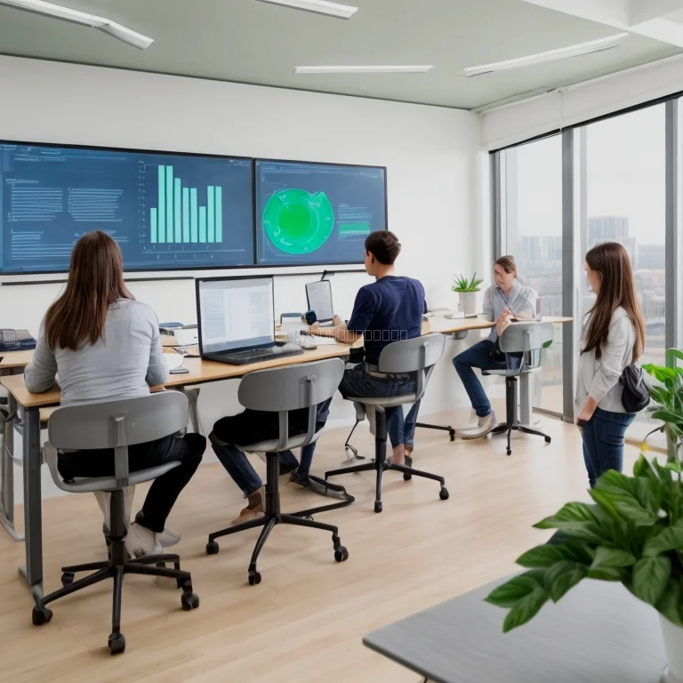 Student working on AI project